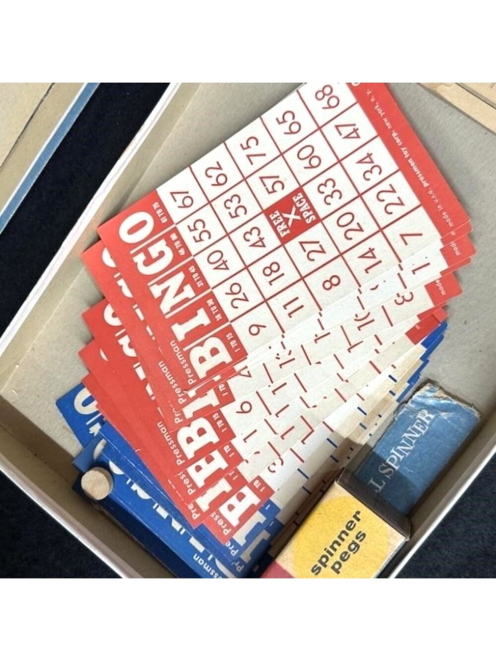 Pressman Bingo Board Game with Metal Spinner Tin Lithograph Complete - Picture 7 of 12